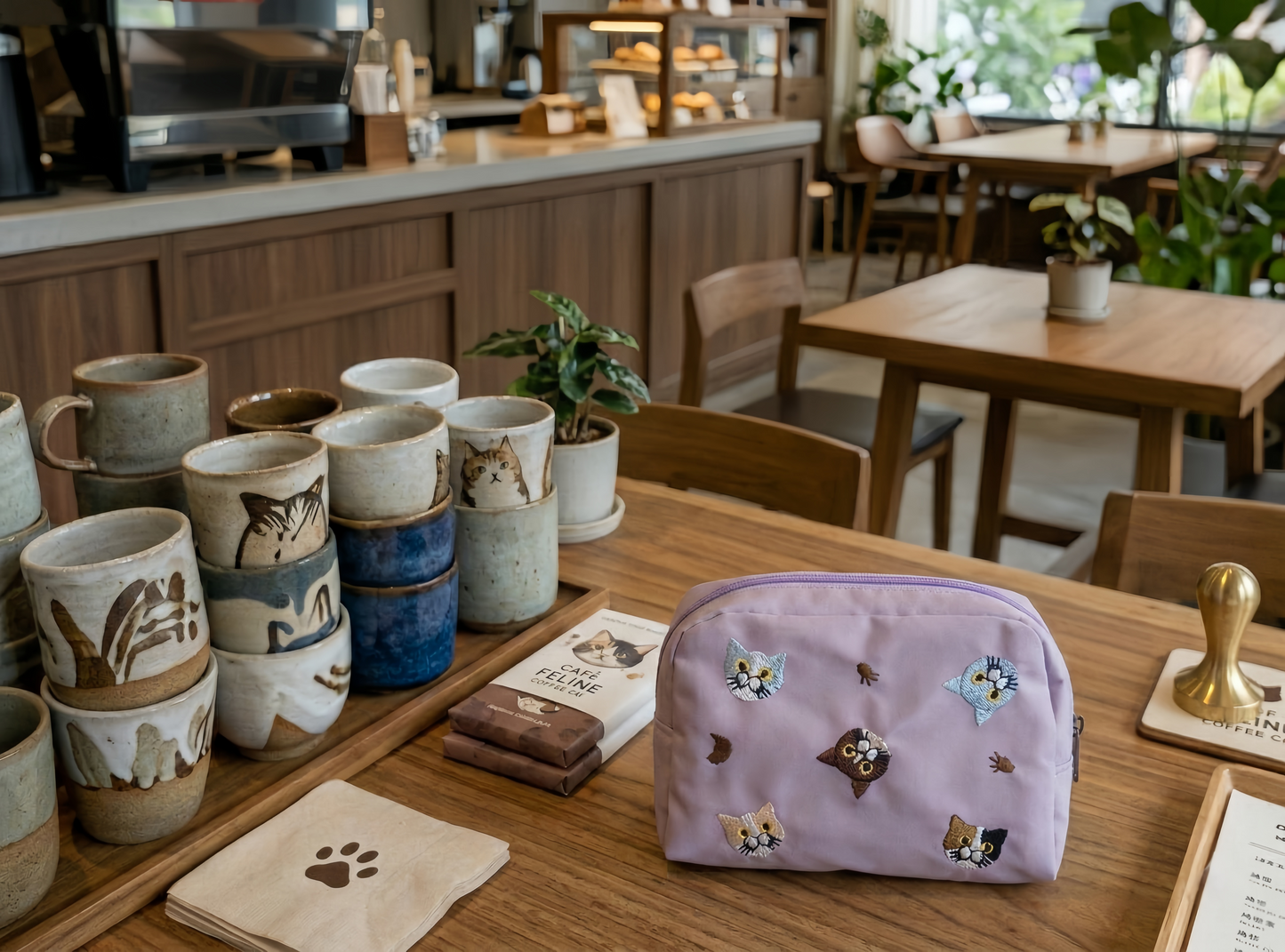 Cat Embroidery Storage Bag