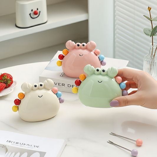 Crab Ceramic Fruit Fork Set